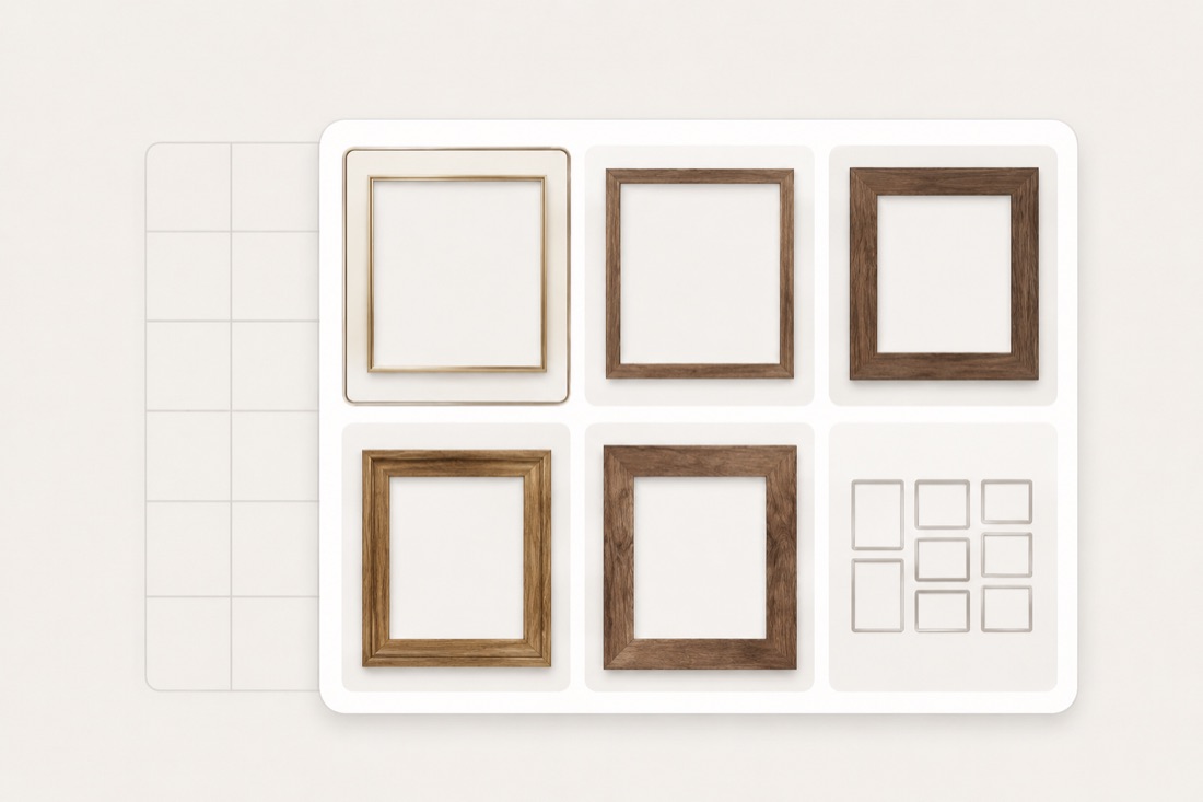 Frame and layout selection options